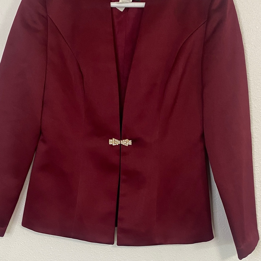 Alex Evenings Women's Deep Red Blazer Size 4 - Picture 2 of 12